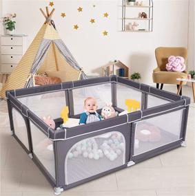 img 4 attached to 👶 Ronipic Large Playpen: A Safe and Spacious Baby Gate Playpen for Outdoor Adventures!