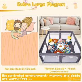 img 1 attached to 👶 Ronipic Large Playpen: A Safe and Spacious Baby Gate Playpen for Outdoor Adventures!