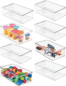 img 4 attached to Organize Your Playroom With MDesign Plastic Container Boxes From Lumiere Collection- 8 Pack, Clear