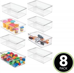 img 3 attached to Organize Your Playroom With MDesign Plastic Container Boxes From Lumiere Collection- 8 Pack, Clear