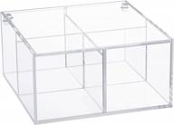 4-section clear acrylic capsule holder with lid - 5.1”×5.1” square plastic drawer box organizer for jewelry, candy, coffee & make up accessories logo