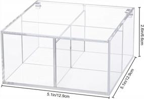 img 3 attached to 4-Section Clear Acrylic Capsule Holder With Lid - 5.1”×5.1” Square Plastic Drawer Box Organizer For Jewelry, Candy, Coffee & Make Up Accessories