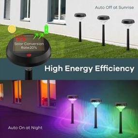 img 3 attached to Linkind Color Changing Solar Pathway Lights, Bright LED Solar Path Lights, Solar Walkway Lights Outdoor Waterproof, Adjustable Height Solar Garden Lights For Yar Dece 8 Pack