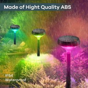 img 1 attached to Linkind Color Changing Solar Pathway Lights, Bright LED Solar Path Lights, Solar Walkway Lights Outdoor Waterproof, Adjustable Height Solar Garden Lights For Yar Dece 8 Pack