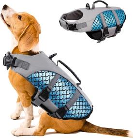 img 4 attached to Reflective Adjustable Lifesaver Swimsuit Swimming Dogs