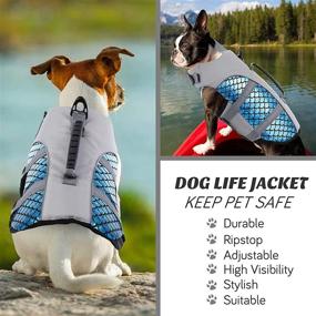 img 1 attached to Reflective Adjustable Lifesaver Swimsuit Swimming Dogs