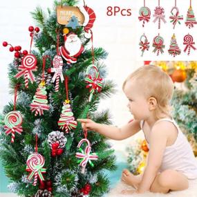 img 3 attached to 8 Pieces Christmas Candy Ornaments Lollipop Ornament Xmas Decor Candy Cane Hanging Decorations Fake Candy Canes Crafts For Xmas Wreath Xmas Tree Party Supplies