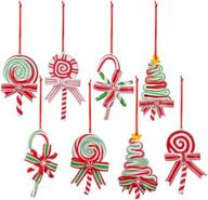 8 шт. рождественские конфеты украшения леденец орнамент xmas decor candy cane висячие украшения поддельные candy canes ремесла для xmas wreath xmas tree party supplies логотип