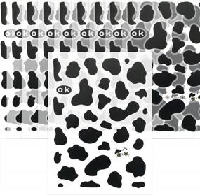img 4 attached to Добавьте шикарный и игривый штрих в свое пространство с помощью набора наклеек с принтом черной коровы - съемные виниловые наклейки для стен, 340 шт.