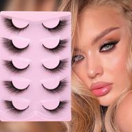 накладные ресницы 6d для естественного взгляда - newcally mink fluffy fox eye lashes pack логотип