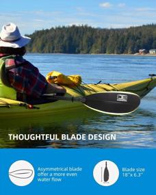img 1 attached to 🚣 OCEANBROAD 98 Inch / 250CM Carbon Shaft Fishing Kayak Paddle: Ultimate Kayaking Oar with Paddle Leash