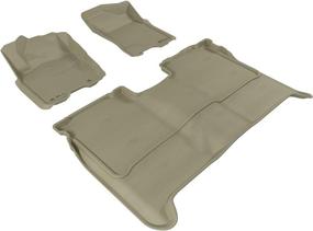 img 4 attached to 3D MAXpider Custom Fit Complete Floor Mat Set For Select Nissan Titan Crew Cab Models - Kagu Rubber (Tan)