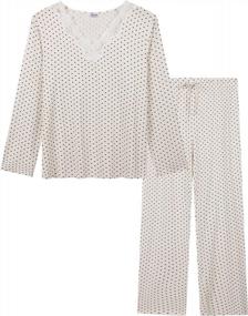 img 4 attached to Cherrydew Women'S Bamboo Pajama Set With Lace Trim: Comfy And Stylish Loungewear For A Restful Night'S Sleep