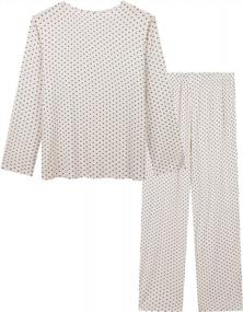 img 3 attached to Cherrydew Women'S Bamboo Pajama Set With Lace Trim: Comfy And Stylish Loungewear For A Restful Night'S Sleep