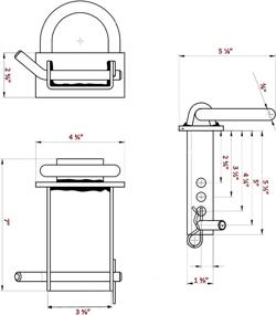 img 3 attached to 🔒 Heavy Duty Adjustable Trailer Stake Pocket D Ring, Black Powder Coated with 1/2" Hitch Pin, Load Limit of 5400 lbs, 4 Adjustable Holes - D-Ring Tie Down Utility by Mytee Products