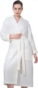 img 4 attached to Побалуйте себя роскошью с нашим ультрамягким женским вафельным халатом с капюшоном - идеально подходит для вашего спа или сна!