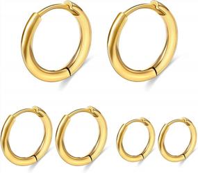 img 4 attached to Micuco Small Huggie Hoop Earrings For Women Tiny Cartilage Hoop Earrings For Men 6Mm/8Mm/10Mm 14K Gold Helix Daith Tragus Ear Hugging Hoop Earrings White Gold Sleeper Earrings Hypoallergenic
