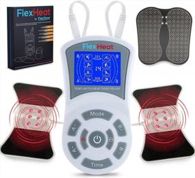 img 4 attached to FDA Cleared FlexHeat TENS EMS Unit With Infrared Heat And Foot Massage - Muscle Stimulator Machine For Pain Relief Therapy, Back Pain, Nerve & Bone Inflammation, Arthritis & Labor