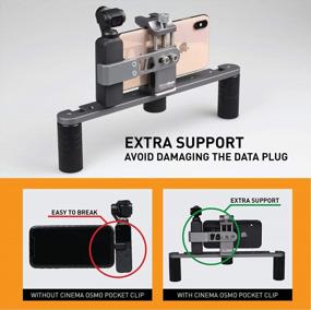 img 3 attached to Cinema Mount MK III With Osmo Pocket Clip Kit: Video Stabilizer System For Smartphone & Camera, Cold Shoe Mounts, Standard Tripod Thread Mount, Smartphone Rig, Fit Arca Swiss, Solid Aluminum Grip