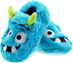 img 4 attached to Monster Toddler Boys Slippers For Kids Bedroom House Shoes.