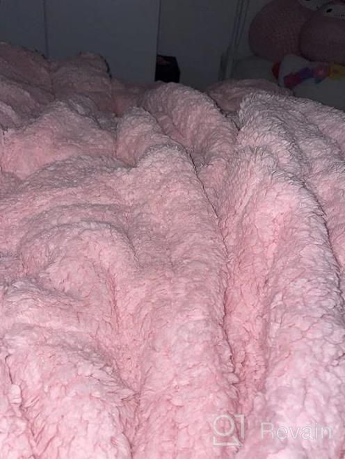 img 1 attached to Wemore Sherpa Fleece Weighted Blanket For Adult, 15 Lbs Dual Sided Cozy Fluffy Heavy Blanket, Ultra Fuzzy Throw Blanket With Soft Plush Flannel Top, 48 X 72 Inches, Slate Blue On Both Sides review by Yvonne Gallegos