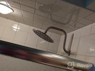 img 1 attached to 13 Inch Shower Head Extension Arm With Flange, Voolan S Shaped Shower Head Riser Pipe, Stainless Steel Long Goose Neck Curve Standard 1/2" Connection (Black) review by Luis Penczak