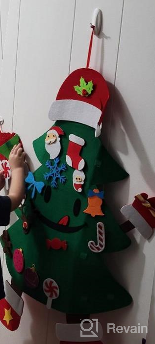 img 1 attached to 3Ft DIY Felt Christmas Tree Set For Kids Wall, Shareconn Felt Tree With 31 Detachable Ornaments For Toddlers, Wall Hanging Xmas Gifts With Santa Decoration review by Rodrigo Harrison