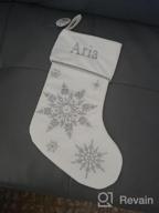 img 1 attached to DIBSIES Personalized Sparkling Snowflakes Christmas Stocking (Silver) review by Nikki Robinson