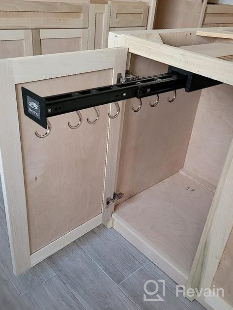 img 1 attached to Black 7 Hook Sliding Pantry Organization And Storage Adjustable Pot Racks Pan Utility Organizer Pull Out Kitchen Cabinet review by James Cross