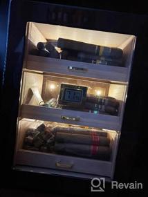 img 6 attached to Cigar Aficionados Rejoice: Woodronic'S Digital Humidor Cabinet For 100-150 Cigars, Spanish Cedar Lining, And 2 Crystal Gel Humidifiers In A Glossy Ebony Finish - Perfect Gift For Fathers!