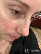 img 1 attached to 18G Surgical Steel Nose Piercing Kit L Shape Hoops With CZ Heart Moon Studs For Women - Silver Gold Rose Gold Nose Jewelry review by Matt Travers