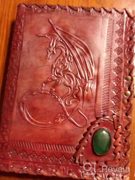 img 1 attached to Leather Dragon Bound Journal 6X8 Notebook For Men DnD Book With Blank Pages Travel Writing (Brown) review by Sergey Chodavarapu