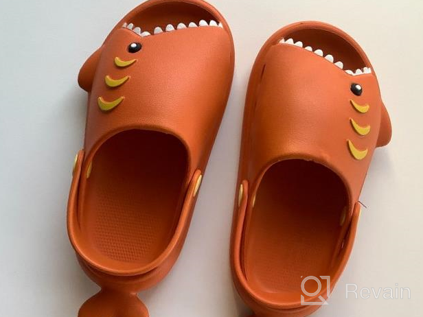 img 1 attached to Kids' Lightweight Open Toe Garden Clogs Boys Girls Beach Pool Slides Sandals - Cute Cartoon Shark Shower Slipper for Little Babies, Toddlers Non-Slip Summer Slippers Water Shoes review by Steven Lewis