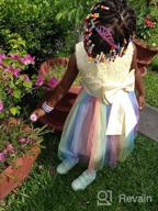 img 1 attached to Uhnice Little Girl's Rainbow Wedding 🌈 Party Dress: Sleeveless Tulle with 3D Flower Embellishments review by Elizabeth Davis