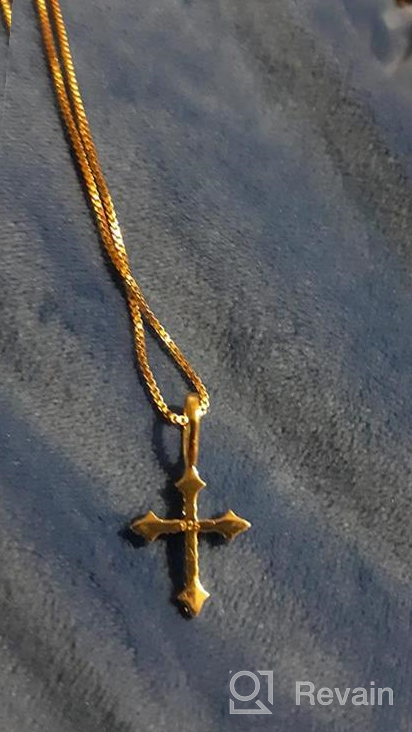 img 1 attached to 🌟 Exquisite TOPGRILLZ 925 Sterling Silver Gold Plated Cross Necklace: A Stunning and Sacred Fashion Accessory for Women review by Ronald Wheeler