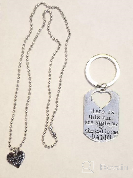 img 1 attached to 👨 Daddy's Girl Stainless Steel Heart Pendant Necklace & Keychain: Perfect Father-Daughter Set for the Best Family Gift review by Linda Peoples