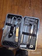 img 1 attached to Experience Professional Nail Care With 18 Pieces Stainless Steel Manicure Set And Luxurious Travel Case review by Kevin Hutchison