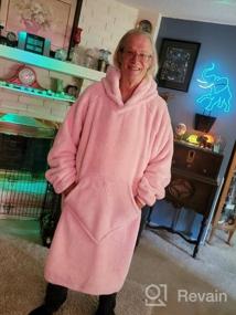 img 5 attached to Bobor Sweatshirt Blanket: Oversized Wearable Hoodie Fleece Blanket with Large Front 🧥 Pocket for Ultimate Comfort and Warmth - Perfect for Adults, Men, Women, and Kids!