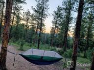 img 1 attached to Portable Double Camping Hammock With Net And Straps - Ideal For Outdoor Hiking, Survival, And Travel - Fits Two Persons, Sunyear Brand review by Desmin Dickerson