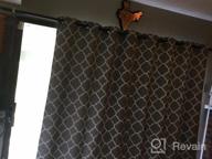 img 1 attached to Thermal Insulated Extra Wide Blackout Curtain For Sliding Glass Door - Grommet Top Patio Door Curtain In Dove And White Moroccan Tile Quatrefoil Pattern (100X96 Inches) By H.VERSAILTEX review by Lori Stein