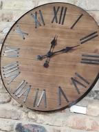 img 1 attached to 24-Inch Wooden Wall Clock With Roman Numerals - Silent Decor For Living Room, Kitchen, And Home Office review by Jack Ngo