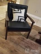 img 1 attached to JIASTING Mid-Century Wooden Arm Accent Chair With Tufted Upholstered Back And Retro Modern Design review by Justin Bradford