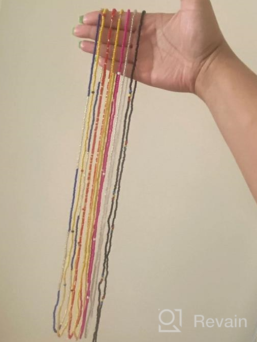 img 1 attached to African Waist Beads for Women: Stretchy 🧘 Belly Beads Chain with Charms for Effective Weight Loss review by Heath Cullinan