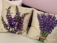 img 1 attached to 4-Pack Decorative Throw Pillow Cover 18X18, Lavender Garden Outdoor Patio Pillow Cushion Cases For Couch, Porch, Sofa, Bed (Insert Not Included) – Lavender review by Jessica Dubois