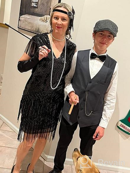 img 1 attached to 💃 Vintage Art Deco Dress - BABEYOND Roaring 20s Sequins Beaded Dress with Long Fringes, Great Gatsby Flapper Dress review by Angelica Obegi