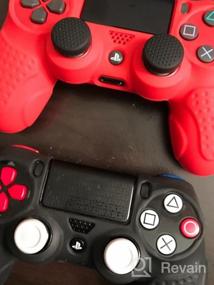 img 6 attached to Повысьте свой игровой опыт с CHINFAI DualShock4 Skin Grip для контроллеров PS4 - противоскользящий силиконовый чехол с дополнительными ручками для большого пальца красного цвета