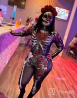 img 1 attached to Spooky Chic: Fixmatti Women'S Long Sleeve Skull Print Jumpsuit For Halloween Parties review by Justin Bowen