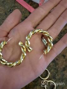 img 6 attached to Золотые массивные серьги-кольца для женщин, гипоаллергенные толстые открытые маленькие хрящевые кольца Huggie, ювелирные изделия для подарков на день рождения