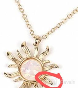 img 5 attached to Двухрядный ожерелье с подвеской в виде луны и солнца с подвеской-изумрудом осиного цветка - идеальный подарок для женщин.