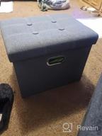 img 1 attached to Storage Ottoman Footstool: Black Faux Leather 1-Pack With Lid For Living Room, Bedroom Or Dorm - 17X13X13 Inches review by Jaleel Kadlecik